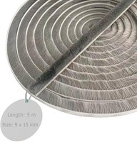 BüRstendichtung Selbstklebend 5M X 9Mm X 15Mm Grau Polyester FüR TüRen Fenster
