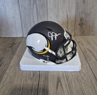 Minnesota Vikings Justin Jefferson Signed AMP flat Black  Football Mini Helmet