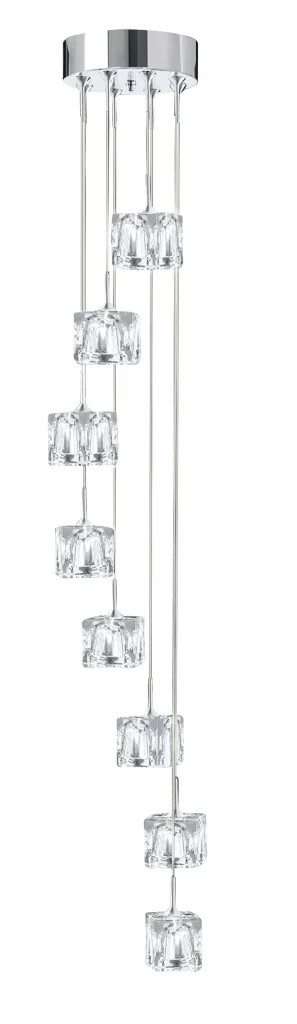 Ceiling Light Silver Ice Cube LED 8 Chrome Searchlight 6778-8-LED