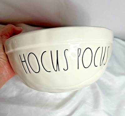 Rae Dunn ''Hocus Pocus'' White and Orange Ceramic Bowl Artisan Collection