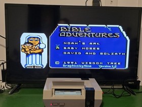 Bible Adventures Rare NES Nintendo Game Blue Case Version 4 Screw Cart Tested