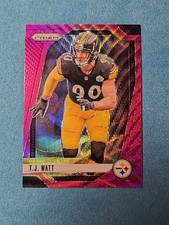 2024 Panini Prizm T.J. Watt #245 Pink Wave Prizm Pittsburgh Steelers