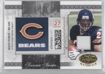 2008 Leaf Certified Materials Pro Team Logo Prime 25/25 Matt Forte Rookie RC e0v