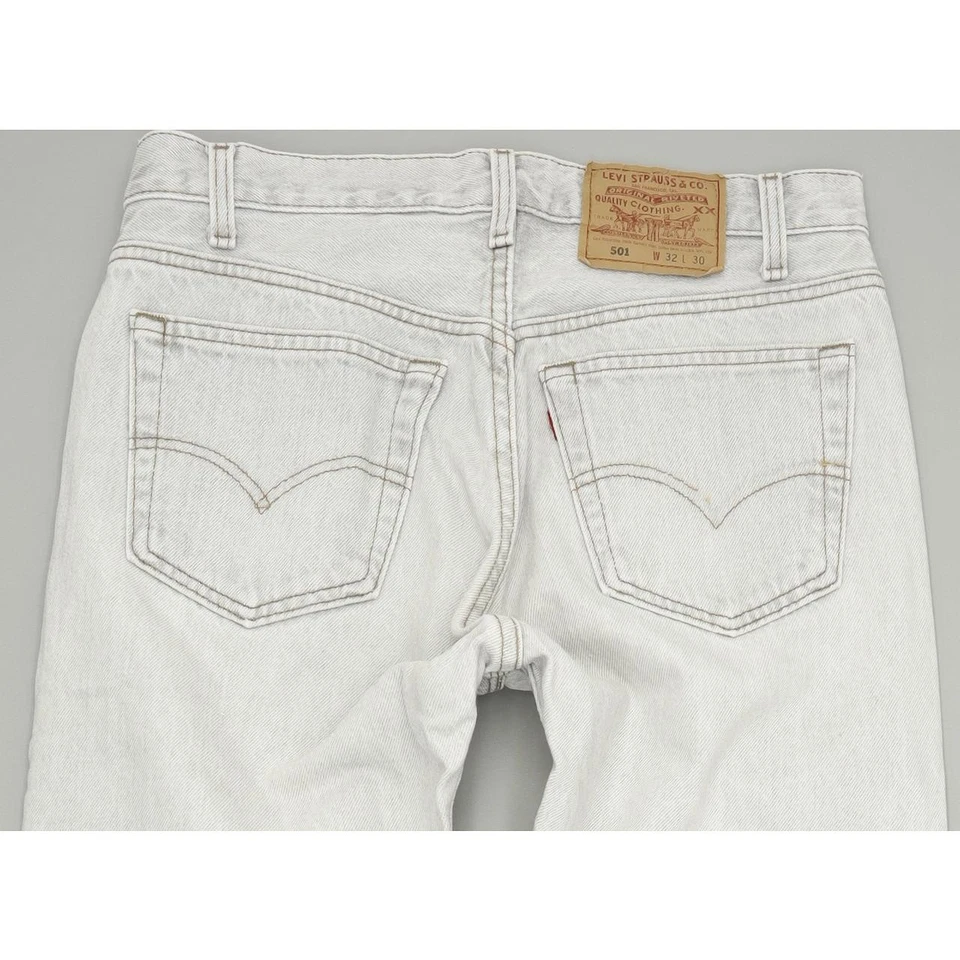 Levi's 501 Made in USA Men Grey Straight Regular Jeans W32 L30 (74885) - Image 4 of 4