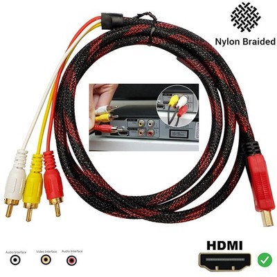 Adapter HDMI auf 3 RCA (Cinch) Audio-/Video-Kabel für Razer Laptop Notebook PC