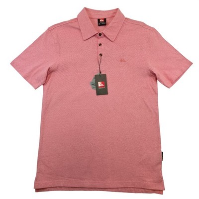 Quiksilver pink 100% cotton Waterpolo style polo shirt size S short sleeve NWT