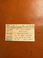 Roxy Music Ticket Greek Theatre Los Angeles LA  8/7/2001 Aug. 07 01