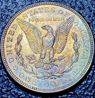 D101 💎 1921 Morgan Silver Dollar $1 AU+ Natural Toned Rainbow REV GOLD OBV