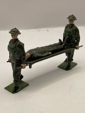 Vintage Toy lead Britains Royal Army Medical Stretcher w/ Wounded Soldier 1