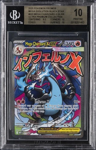 2025 POKEMON MEGA EVOLUTION UPC MEGA CHARIZARD  X EX RR BGS 10