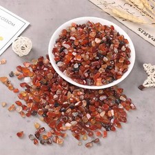 7-9mm Karneol Pomarańczowy Czerwony Szkło morskie Kawałki Odłamki Kryształ Kamień Dekoracja 100g
