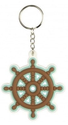 Ship's Wheel Rubber Keyring UK