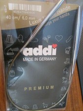 New Addi Premium Metal   Circular Knitting Needles 16" Length Size 6.0mm