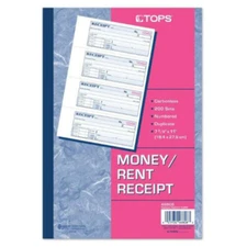 Tops 46806 2-Sets Money & Rent Receipt Books Two Part Carbonless 200/ Per Book