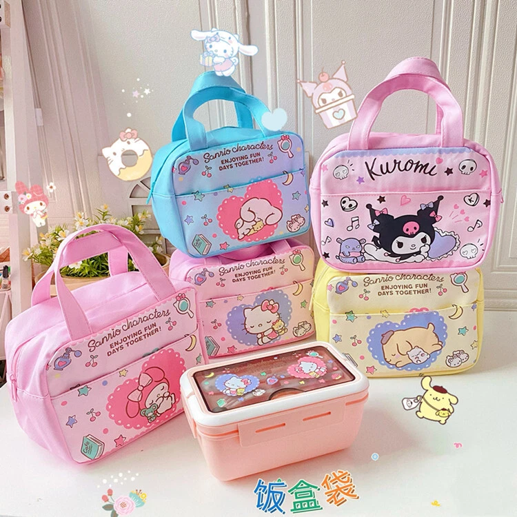 Sleep Kuromi My Melody Cinnamoroll Lunch Box Bag Storage Case Insulated  Handbag