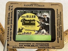 Diapositive de film en verre Ranger Courage 1937 film Bob Allen Western Martha Tibbetts