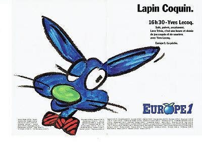 Werbung Advertising 087 1991 Radio Europe1 (2p) Frecher Hase