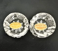 Salt Cellar Dish Western Germany 24% Pbo Genuine Lead Crystal Set of 2 Vintage
