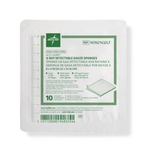 Sterile X-ray Compatible Gauze Sponges, 12-Ply, 8" x 4", Tray of 10