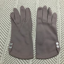 Gloves By Superb Purple Wrist Length Lavender Vintage Embroidered Buttons Small