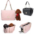 Pet Carrier Hand Tote Shoulder Bag Dog Cat Stylish Portable PU Fabric Pink/Black