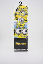 Minions 6pk casual crew mens novelty socks sz 8-12