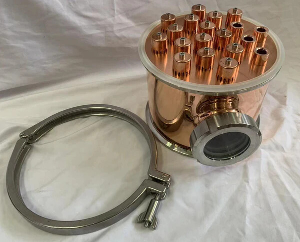 8" Stainless / Copper Reflux Still Column Section w/ Bubble Plate