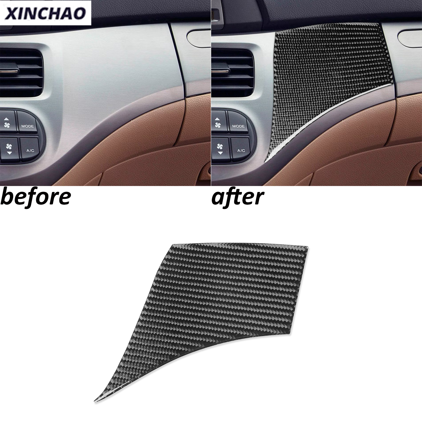 Real Carbon Fiber Console Air Vent Outlet Side Pane Trim For Honda Odyssey 05-10