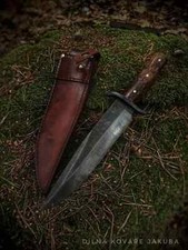 CUSTOM HANDMADE CARBON STEEL HUNTING BOWIE KNIFE SURVIVAL CAMPING KNIFE W/SHEATH