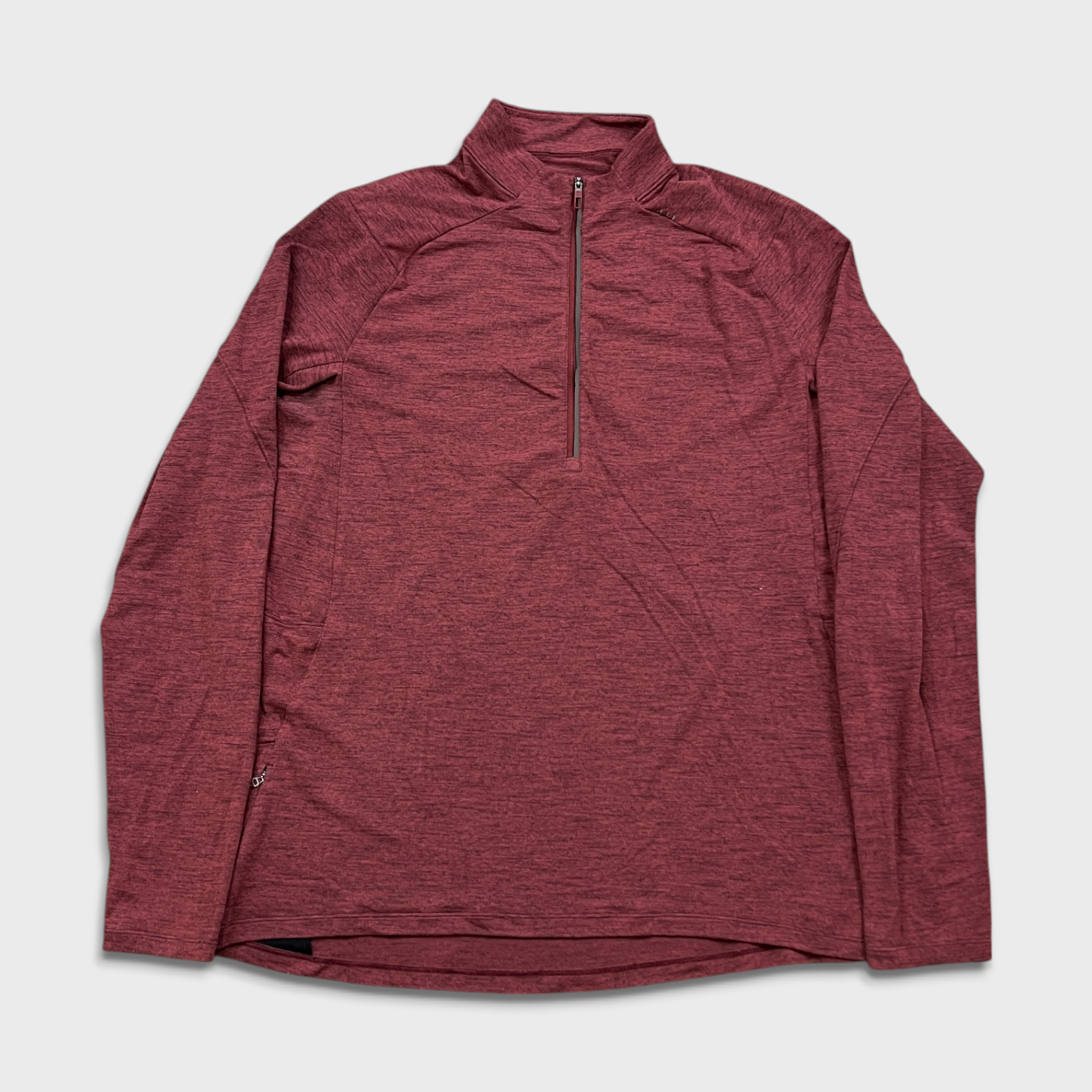 Lululemon Mens Large Red Surge Warm Half Zip Sweatshirt Activewear Top-image