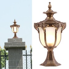Vintage Outdoor Pillar Light Patio Post Pole Lamp Waterproof Yard Gate Garden
