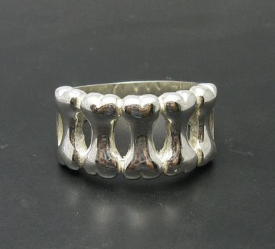 Echt Sterling Silber Bandring gepunzt massiv 925 Knochen Handarbeit Kaiserin