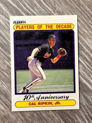 Cal Ripken Jr 1990 Fleer 624 10th Anniversary Error Card