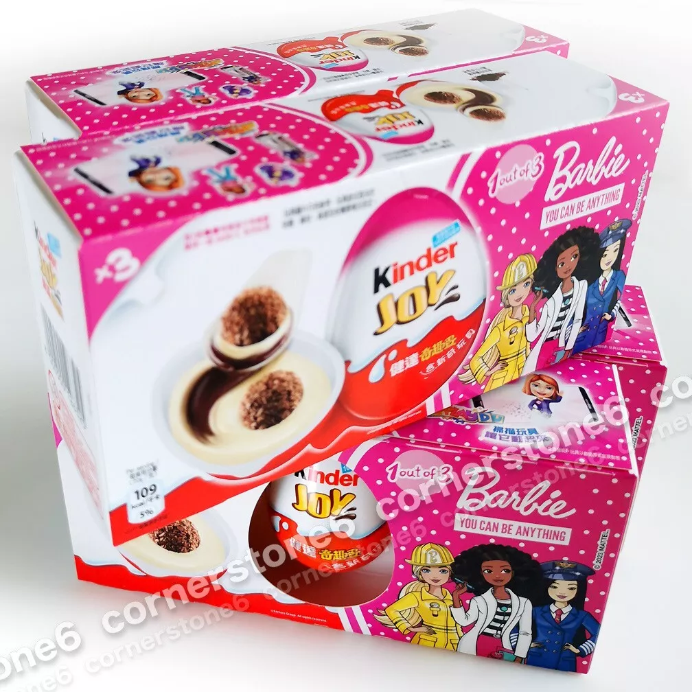 4 Boxes KINDER Joy chocolate BARBIE 2023 Surprise Toys GIRLs