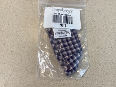 Longaberger J.W. Mini Berry Basket Liner #24678 JW Plaid  NEW In Package
