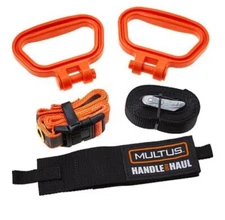 Multus Handle and Haul Bundle- 2 Handle Moving Straps Plus Carry Strap-NEW
