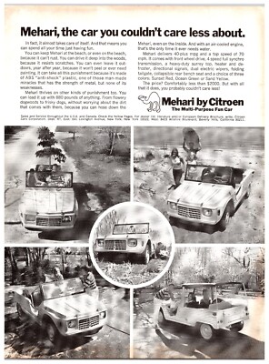 Vintage - 1969 Mehari By Citroen - Original Print Ad (8x11)