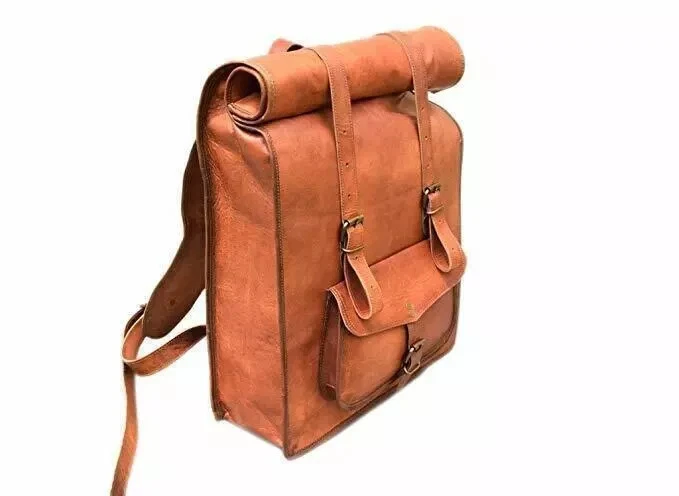 Leather Laptop Rucksack Travel Shoulder Men's Genuine Handmade Bag Backpack