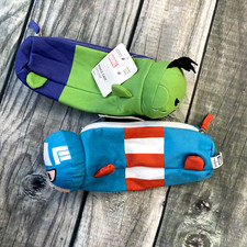 NWT Lot 2 Yoobi Pencil Case Pouches Marvel Hulk Iron Man Zip Top Closure Fabric