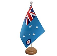 AUSTRALIA RAF ENSIGN TABLE FLAG 9"X6" WITH WOODEN BASE FLAGS AUSTRALIAN