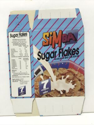 Kellogg s Ecuador Simba Sugar Flakes Unused 1994 Mini Cereal Box