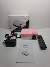 TFT LCD Mini Projector, Remote, HDMI, USB Model: J15 PINK Tested Works 5"x3.5"
