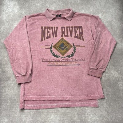 Vintage 90s New River West Virginia Shirt Mens L Whitewater