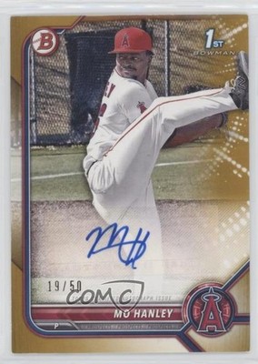 2022 Bowman Paper Prospect Gold Border 19/50 Mo Hanley #PPA-MH Auto 0x8f