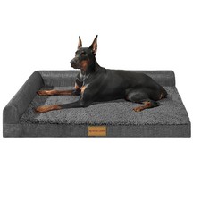 Orthopedic Dog Bed Large Sized Dog 36''X24'', Waterproof L Bolster Medium Pet So