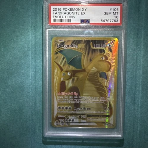 DRAGONITE EX 2016 POKEMON XY EVOLUTIONS FULL ART RARE 106/108 PSA 10 GEM MINT