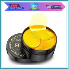 Under Eye Patches 60 Pcs  24K Gold Mask for Puffy Eyes, Dark Circles & Wrinkles