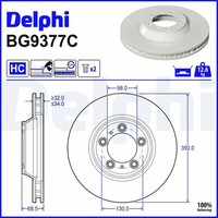 Delphi BG9377C Bremsscheibe FüR Porsche Panamera Cayenne 971 976 9YA 9YB