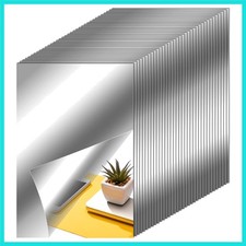 Flexible Mirror Sheets Self Adhesive Mirror Tiles Stickers for Home Wall Deco...