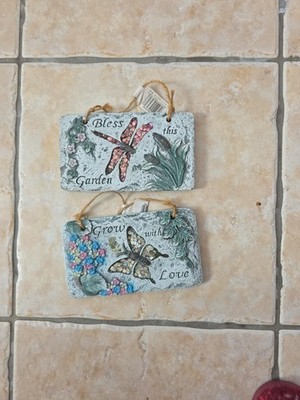Deko Plaketten X2. Für Wintergarten oder Garten. Schmetterling & Libelle Designs
